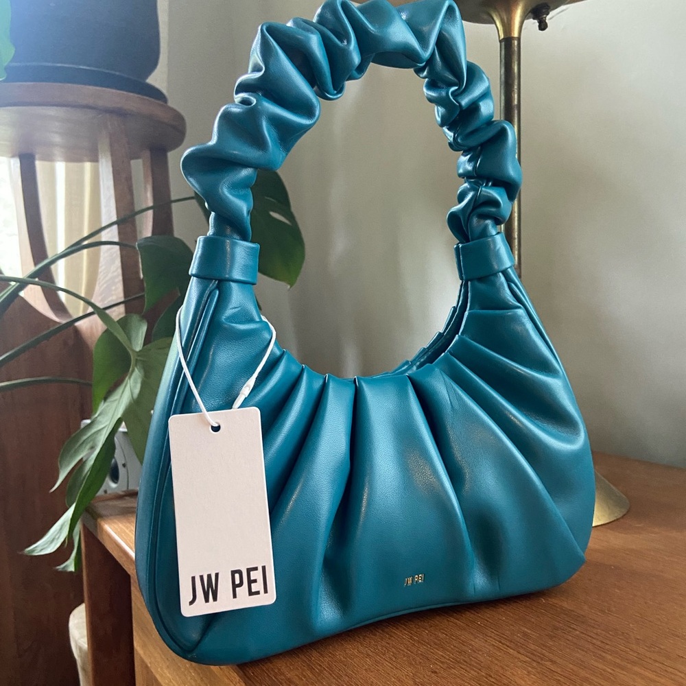 JW PEI Teal Gathered Shoulder Bag